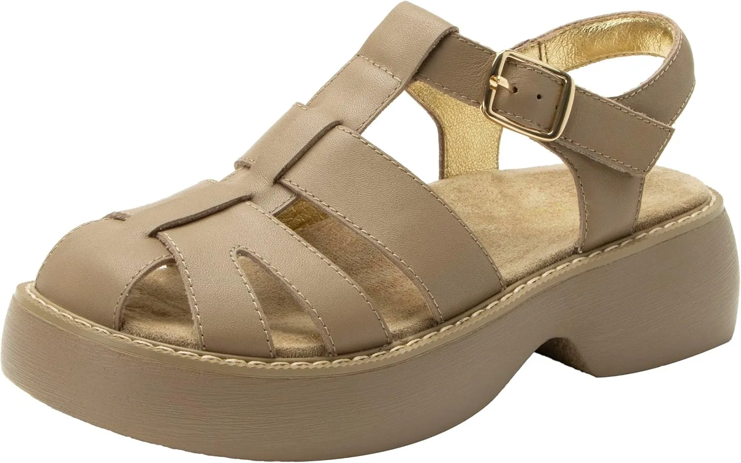 Alegria Women Ingrid Leather Platform Fisherman Sandal