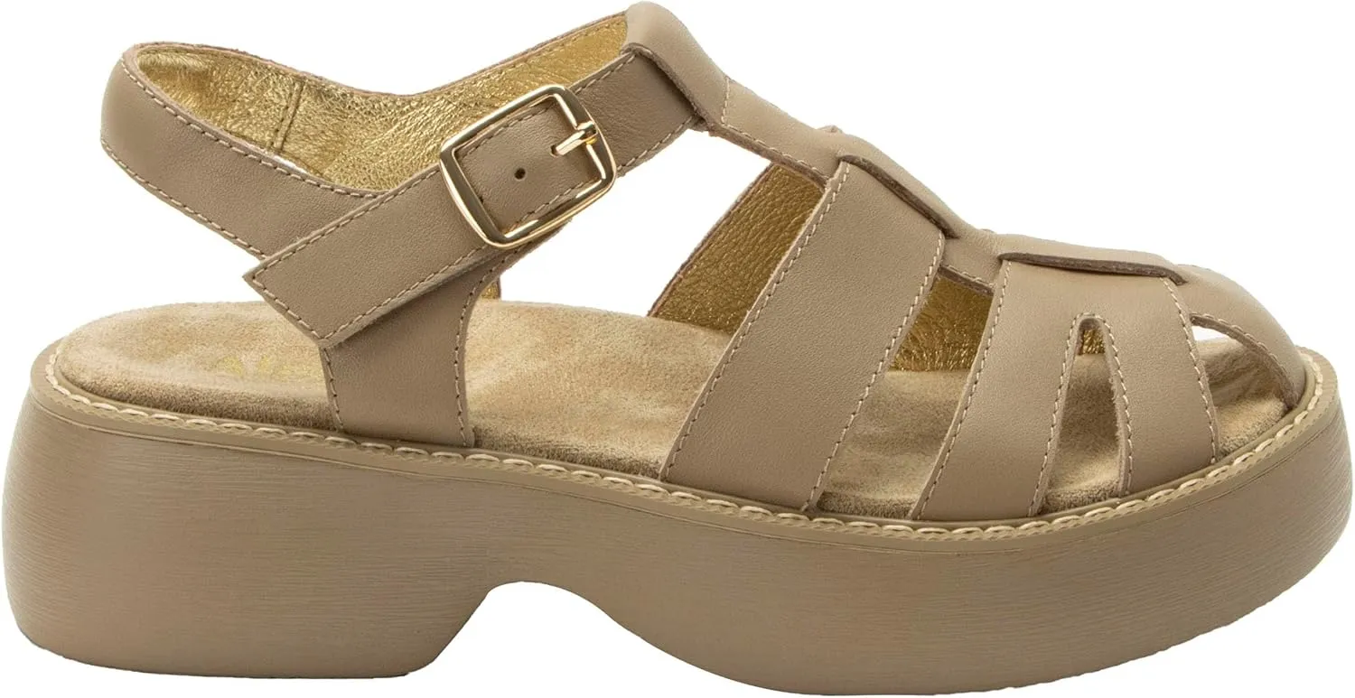 Alegria Women Ingrid Leather Platform Fisherman Sandal