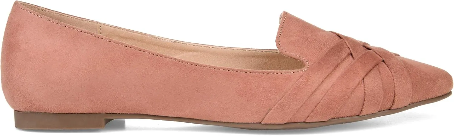 Brinley Co. Womens Pointed Toe Flat Blush, 8 Regular US