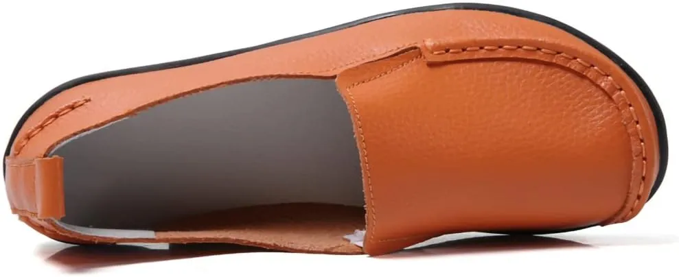 Casual Womens Loafers Shoes Soft Leather Lightweight Classic Penny Slip-on Loafers Outdoor Indooor Walking Driving Moccasins Flats for Womens Nurse Loafers Flats