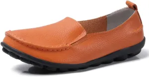 Casual Womens Loafers Shoes Soft Leather Lightweight Classic Penny Slip-on Loafers Outdoor Indooor Walking Driving Moccasins Flats for Womens Nurse Loafers Flats
