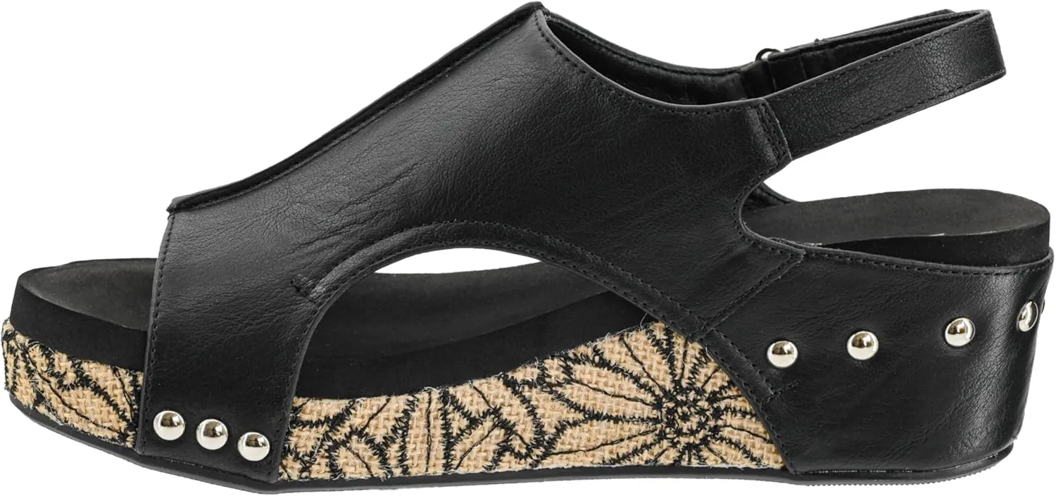 Corkys Footwear Women's Volta II Wedge Sandal - 2 Inch Cushioned Wedge, Hook & Loop Closure for Comfort & Style, Perfect for Casual & Dressy Outfits, All Day Wear