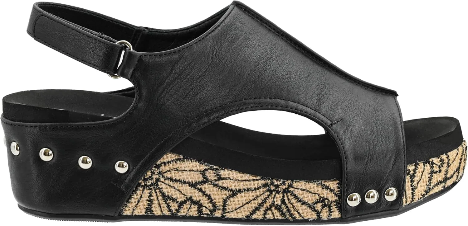 Corkys Footwear Women's Volta II Wedge Sandal - 2 Inch Cushioned Wedge, Hook & Loop Closure for Comfort & Style, Perfect for Casual & Dressy Outfits, All Day Wear