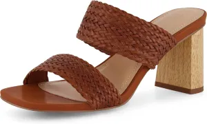 CUSHIONAIRE Women's Ilya woven heel sandal  Memory Foam