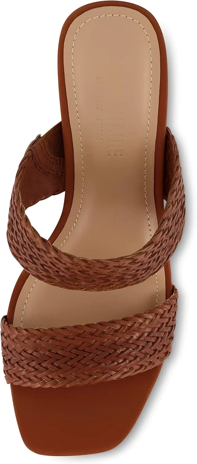 CUSHIONAIRE Women's Ilya woven heel sandal  Memory Foam