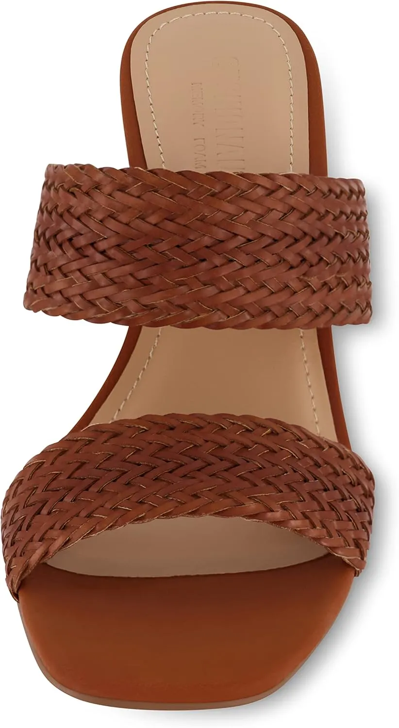 CUSHIONAIRE Women's Ilya woven heel sandal  Memory Foam