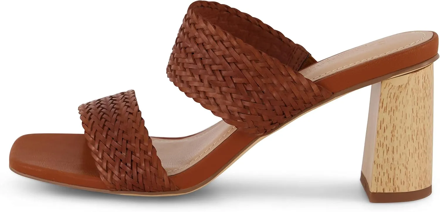CUSHIONAIRE Women's Ilya woven heel sandal  Memory Foam