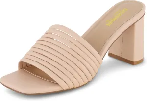 CUSHIONAIRE Women's Irma Strappy Block Heel Sandal  Memory Foam
