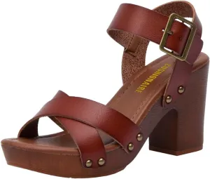 CUSHIONAIRE Women's Sayer Faux Wood Sandal  LiteSole Technology, Wide Widths Available