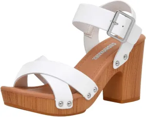 CUSHIONAIRE Women's Sayer Faux Wood Sandal  LiteSole Technology, Wide Widths Available