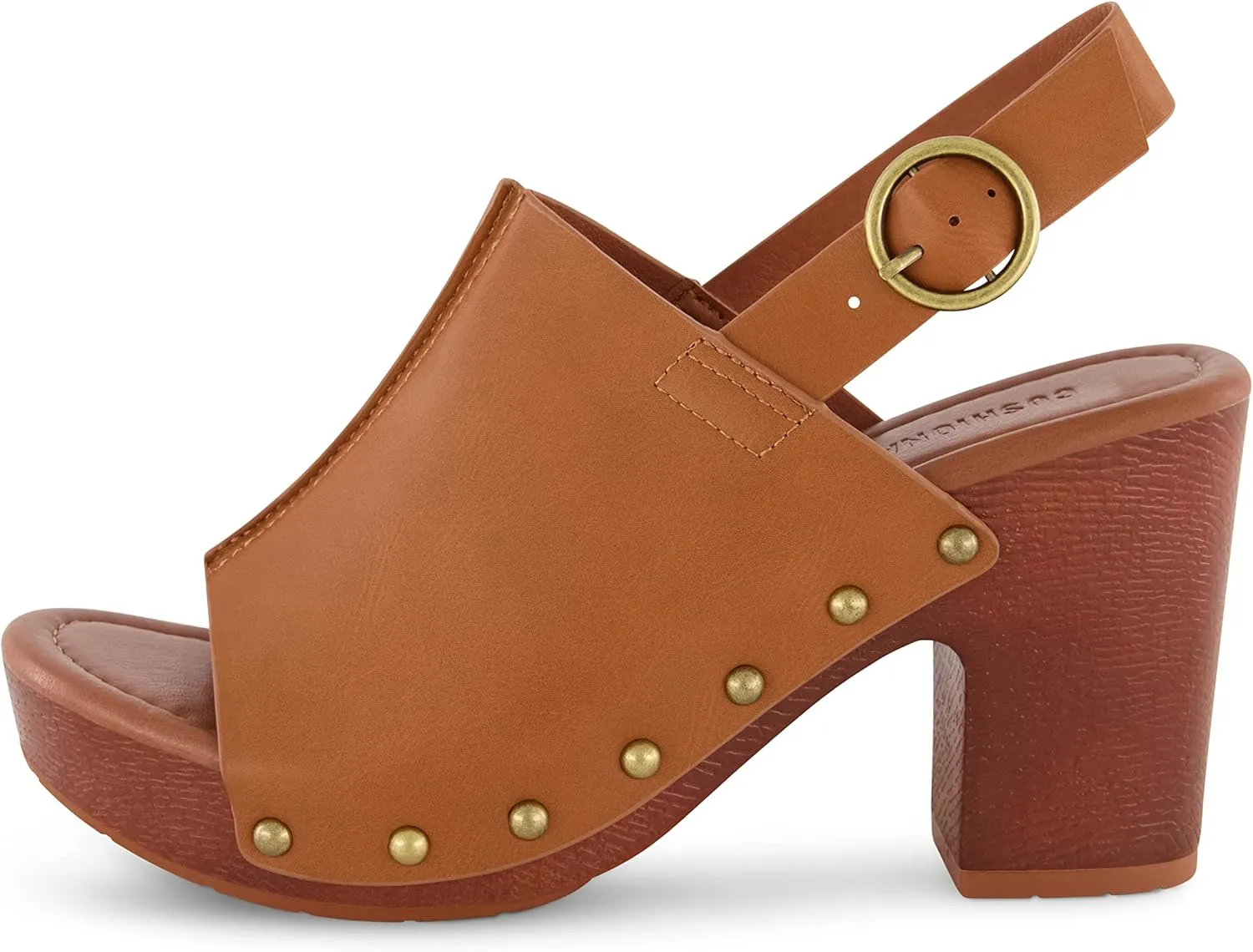 CUSHIONAIRE Women's Sisi Faux Wood Sandal  Comfort Foam & LiteSole Technology, Wide Widths Available