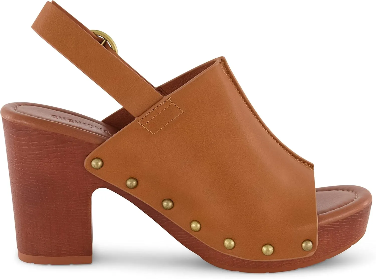 CUSHIONAIRE Women's Sisi Faux Wood Sandal  Comfort Foam & LiteSole Technology, Wide Widths Available