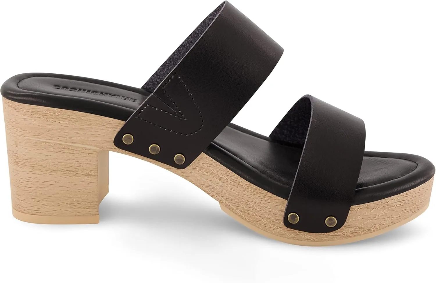 CUSHIONAIRE Women's Sky Faux Wood Sandal  Comfort Foam & LiteSole Technology