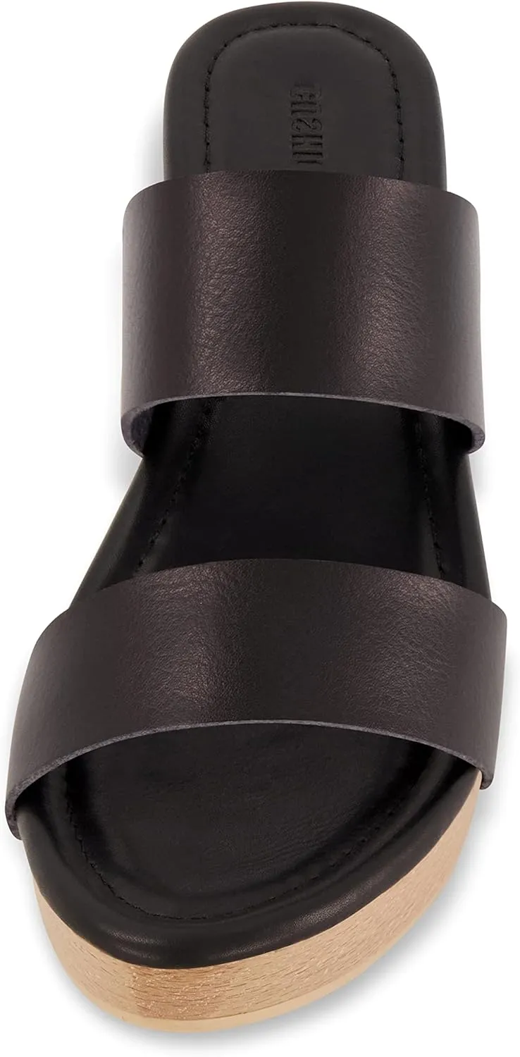 CUSHIONAIRE Women's Sky Faux Wood Sandal  Comfort Foam & LiteSole Technology
