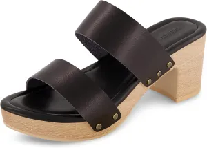CUSHIONAIRE Women's Sky Faux Wood Sandal  Comfort Foam & LiteSole Technology