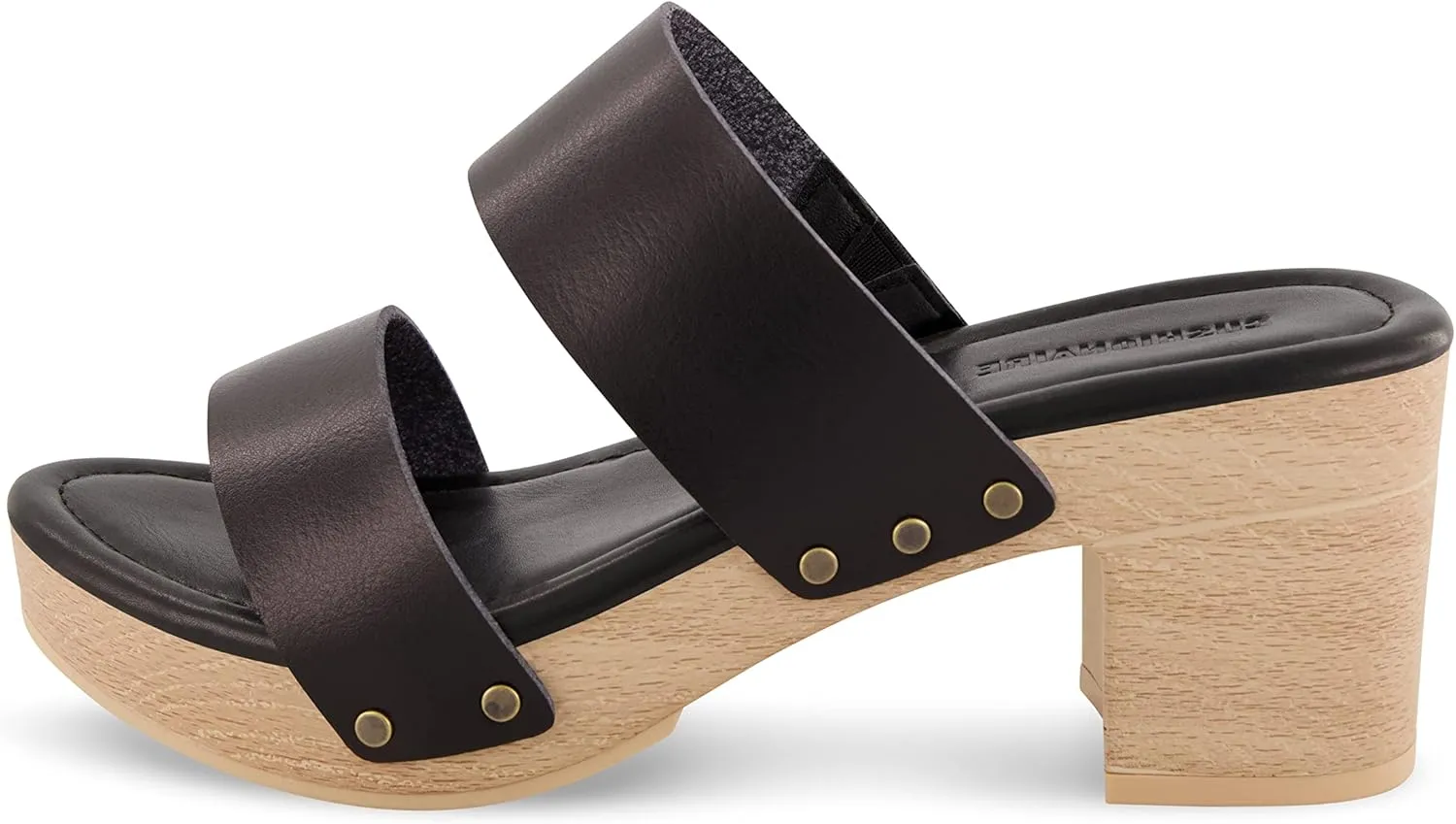 CUSHIONAIRE Women's Sky Faux Wood Sandal  Comfort Foam & LiteSole Technology
