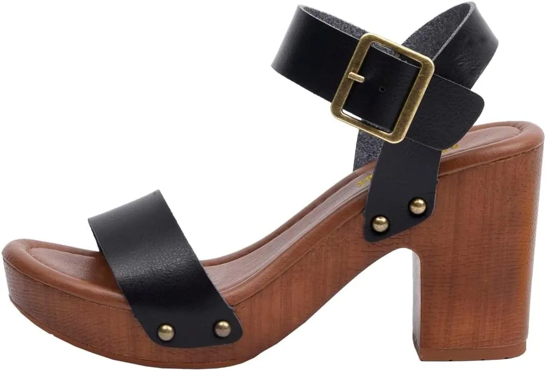 CUSHIONAIRE Women's Sydney Faux Wood Sandal  LiteSole Technology, Wide Widths Available