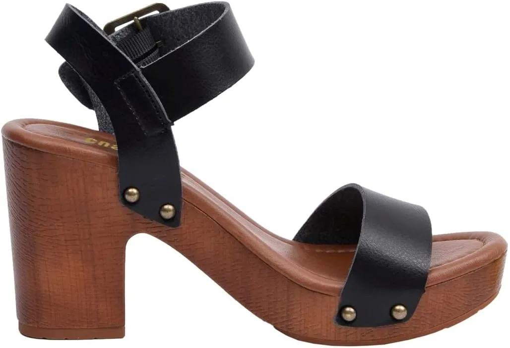 CUSHIONAIRE Women's Sydney Faux Wood Sandal  LiteSole Technology, Wide Widths Available