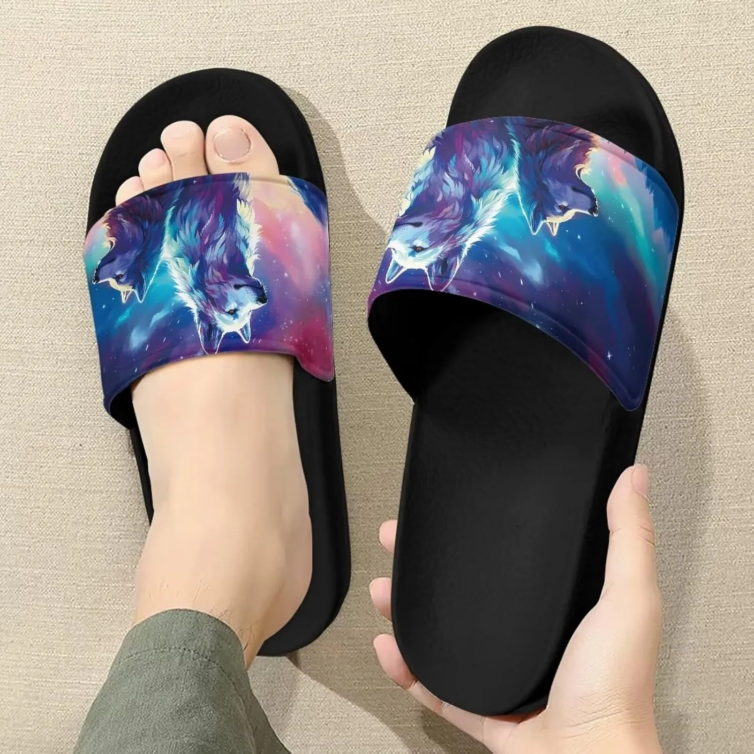 Doojoayie Open Toe Slippers for Women Non Slip Bath Slippers Casual Everyday Shoes