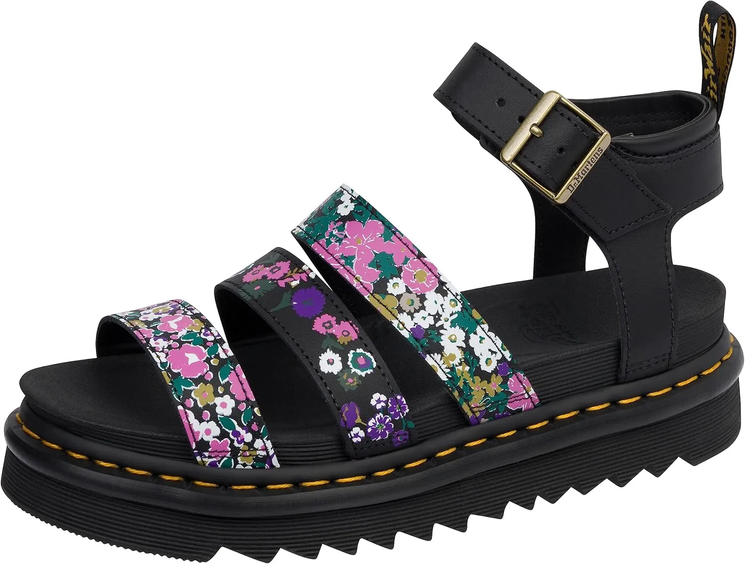 Dr. Martens Women's Blaire Fisherman Sandal, Black Hydro Print, 6
