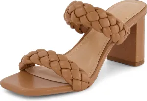 Dunes   CUSHIONAIRE Technology Women's Iris braided Heel Sandal  Memory Foam and Wide Widths Available