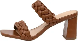 Dunes   CUSHIONAIRE Technology Women's Iris braided Heel Sandal  Memory Foam and Wide Widths Available