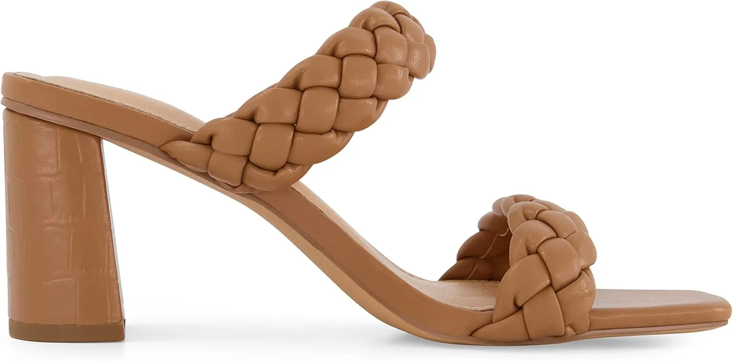 Dunes   CUSHIONAIRE Technology Women's Iris braided Heel Sandal  Memory Foam and Wide Widths Available