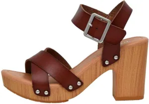 Dunes Women's Sayer Faux Wood Sandal  Comfort Foam & LiteSole Technology