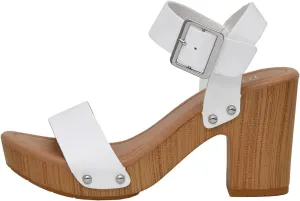Dunes Women's Sydney Faux Wood Sandal  Memory Foam & LiteSole Technology