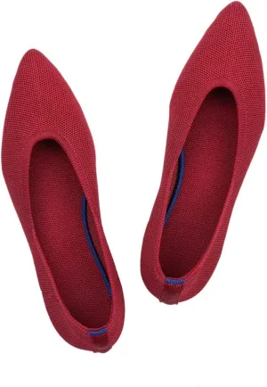 Frank Mully Womens Pointed Toe Flats Knit Dress Shoes Comfort Women Shoes Slip On Shoes for Woman Classic Softable Shoes Low Wedge