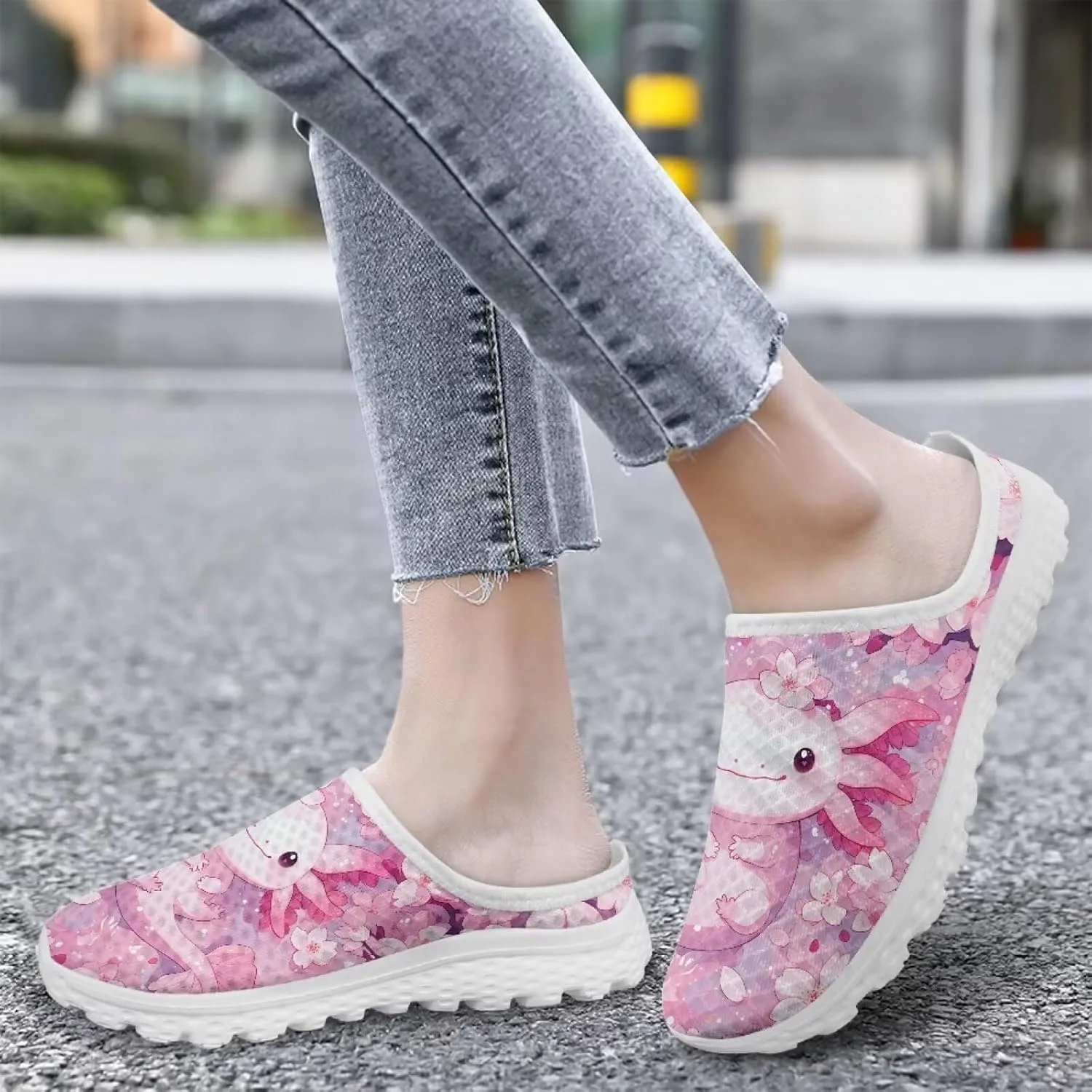 GOSTONG Mules for Women Lightweight Slip on Mule Backless Sneakers Breathable Mesh Walking Shoes for Garden Outdoors Size 6-13.5