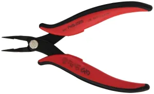 Hakko CHP PNB-2005 Long-Nose Angled Pliers, Pointed Flat Outside Edge, 45-Degree Angled Serrated Jaws, 32mm Jaw Length, 1.2mm Width, 3mm Thick Steel