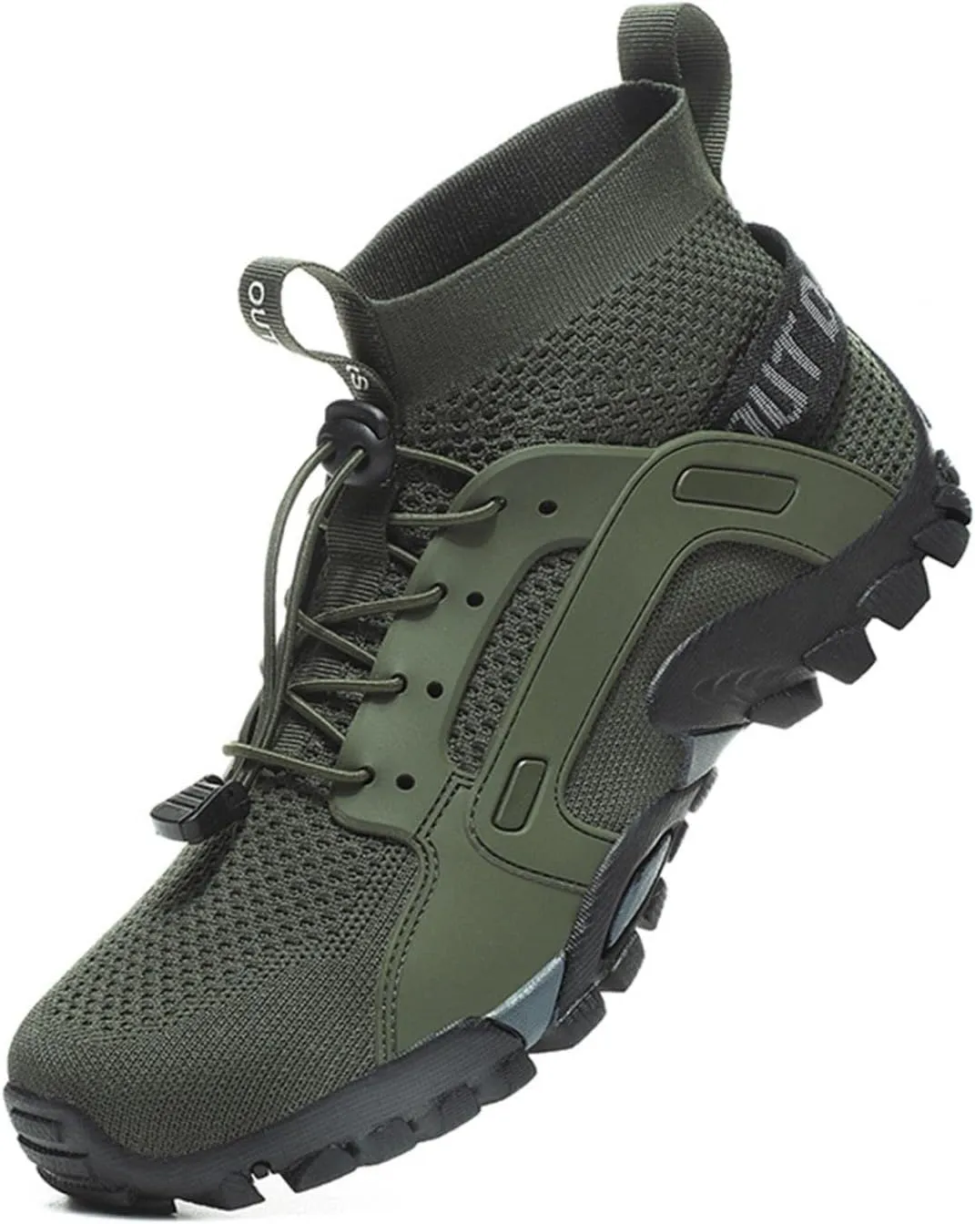 Hbeylia Men's Hiking Shoes Breathable Mesh Air High Top Blade Non-Slip Walking Climbing Trekking Sneakers Knit Lightweight Backpacking Running Trailing Outdoor Sport Shoes For Men