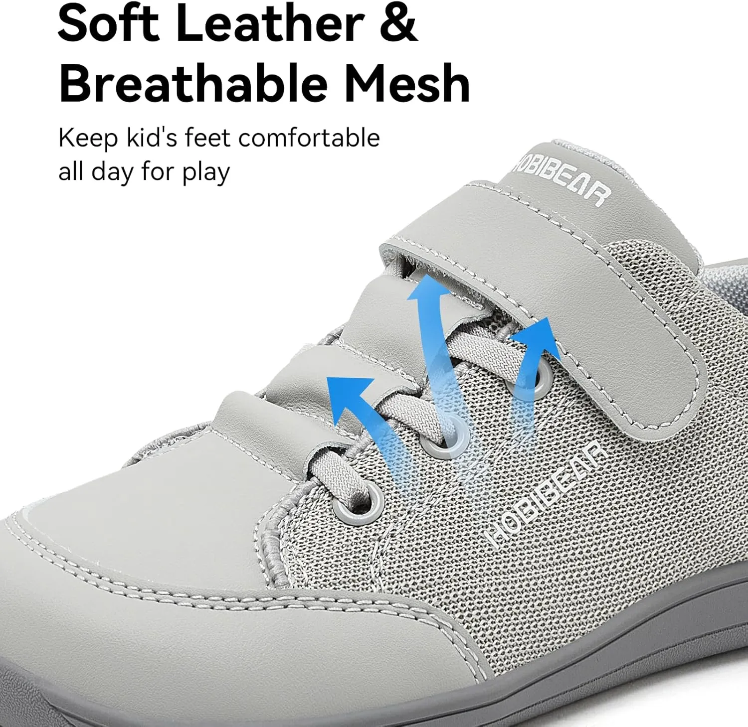 HOBIBEAR Kids Barefoot Shoes Wide Toe Box Zero Drop First Walk for Toddler Little Big Kid Boys Girls Sneaker