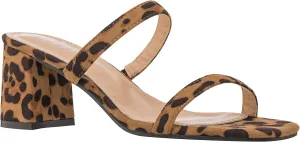 ILLUDE Women’s Block Heel Double Band Square Toe Heeled Sandal Slip On Mule - Lisa