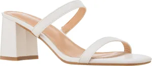 ILLUDE Women’s Block Heel Double Band Square Toe Heeled Sandal Slip On Mule - Lisa
