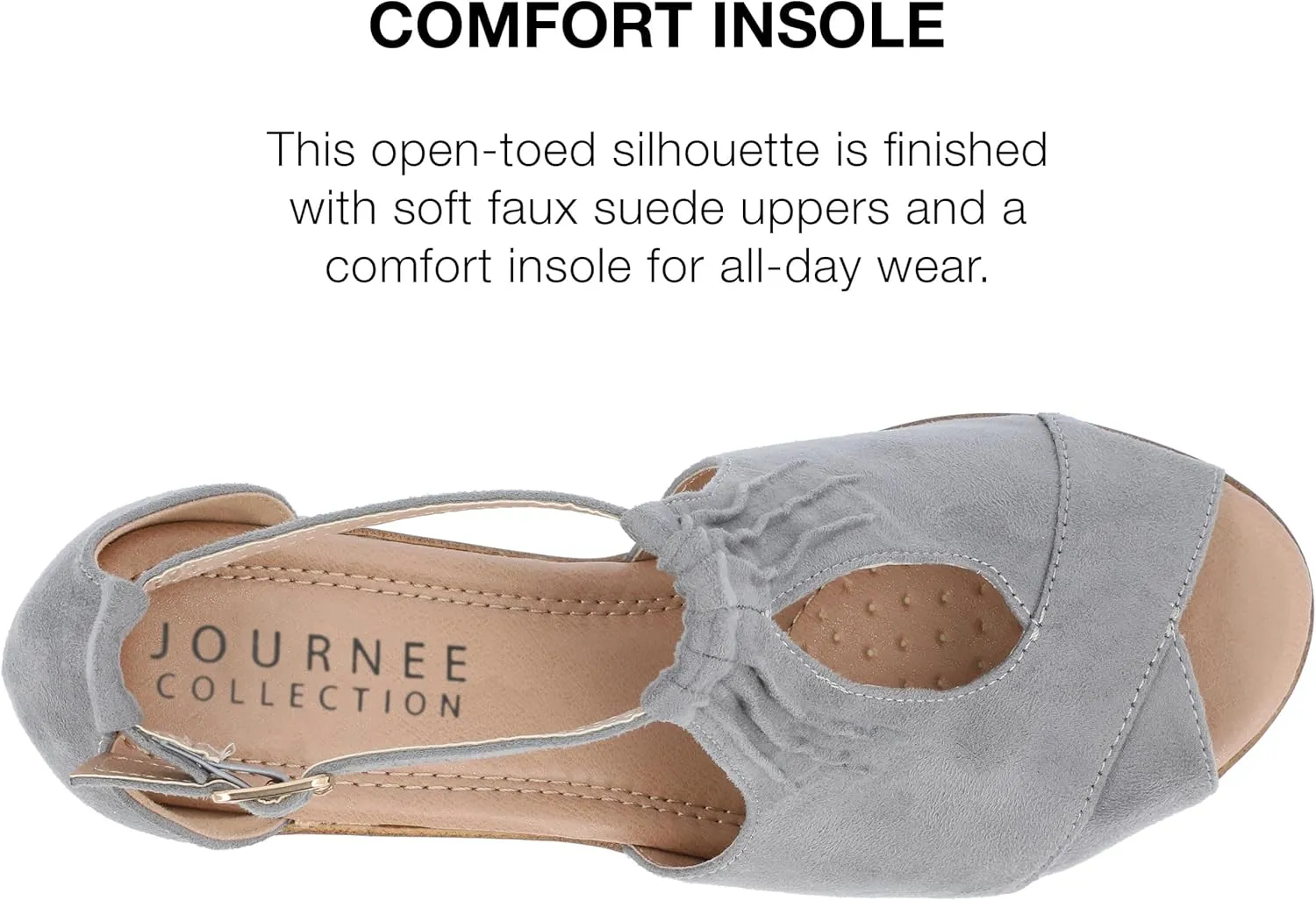 Journee Women's Stacked Wedge Heeled Sandal