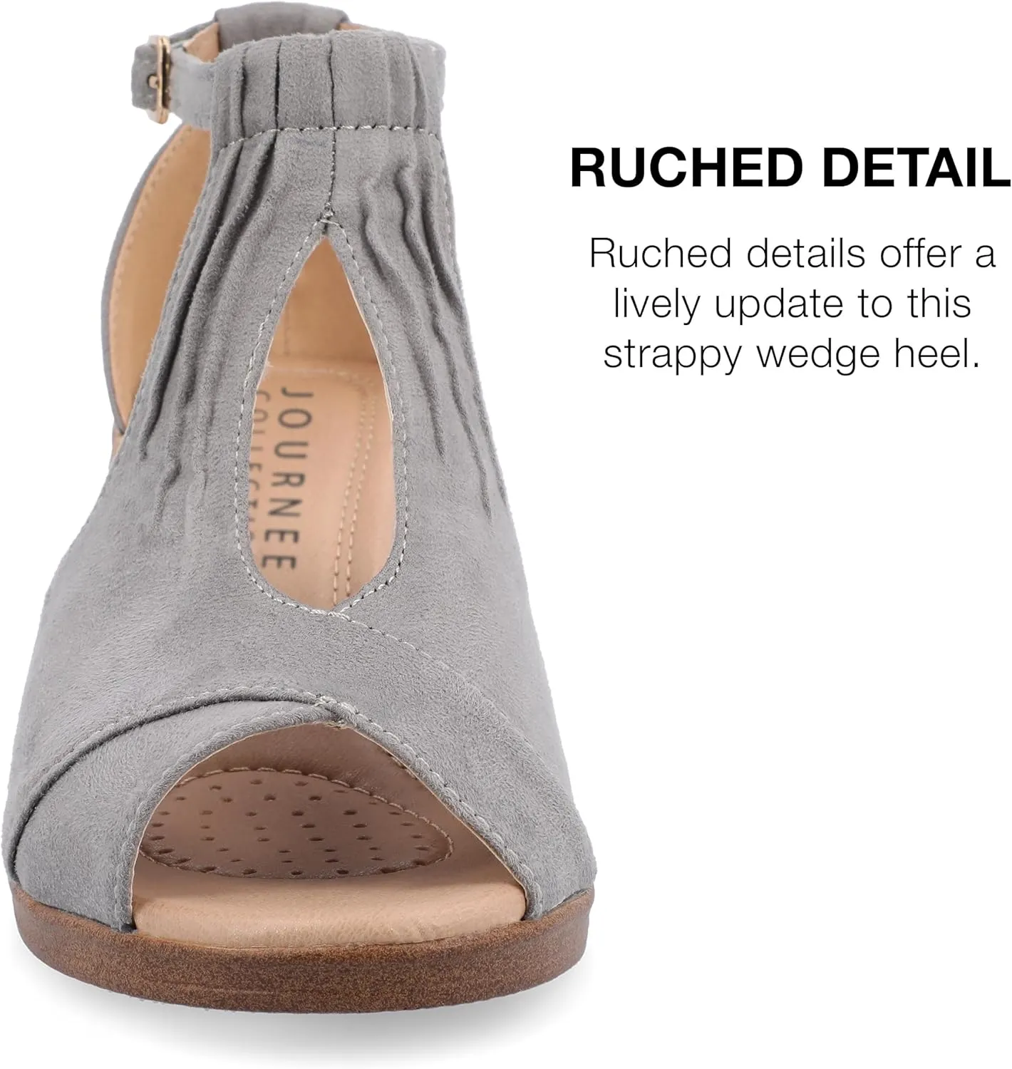 Journee Women's Stacked Wedge Heeled Sandal