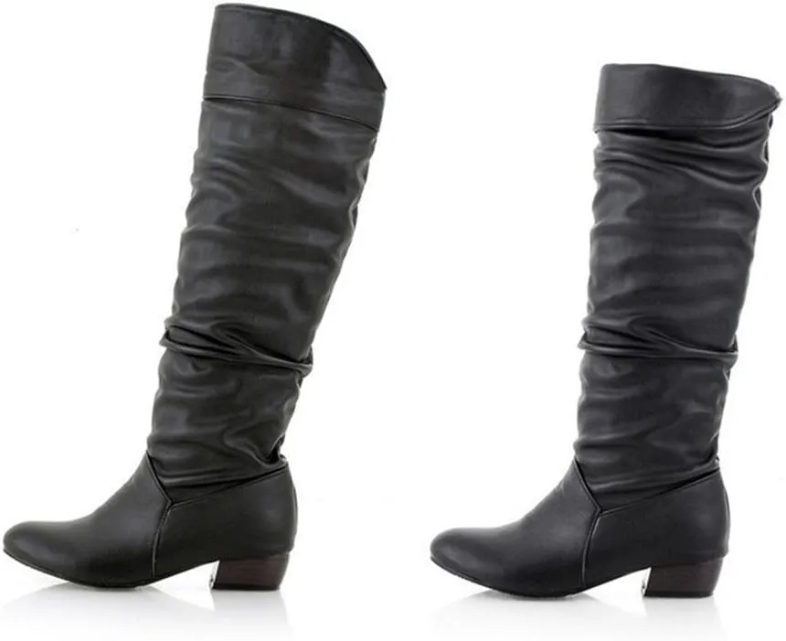 Knee High Boots Flat Leather Women White Winter Snow Boots Fur Lined Warm Ankle Tall Black Western Boots Wide Calf Tall Black Dress Boots Wide Calf Heeled Brown Boots Knee Length