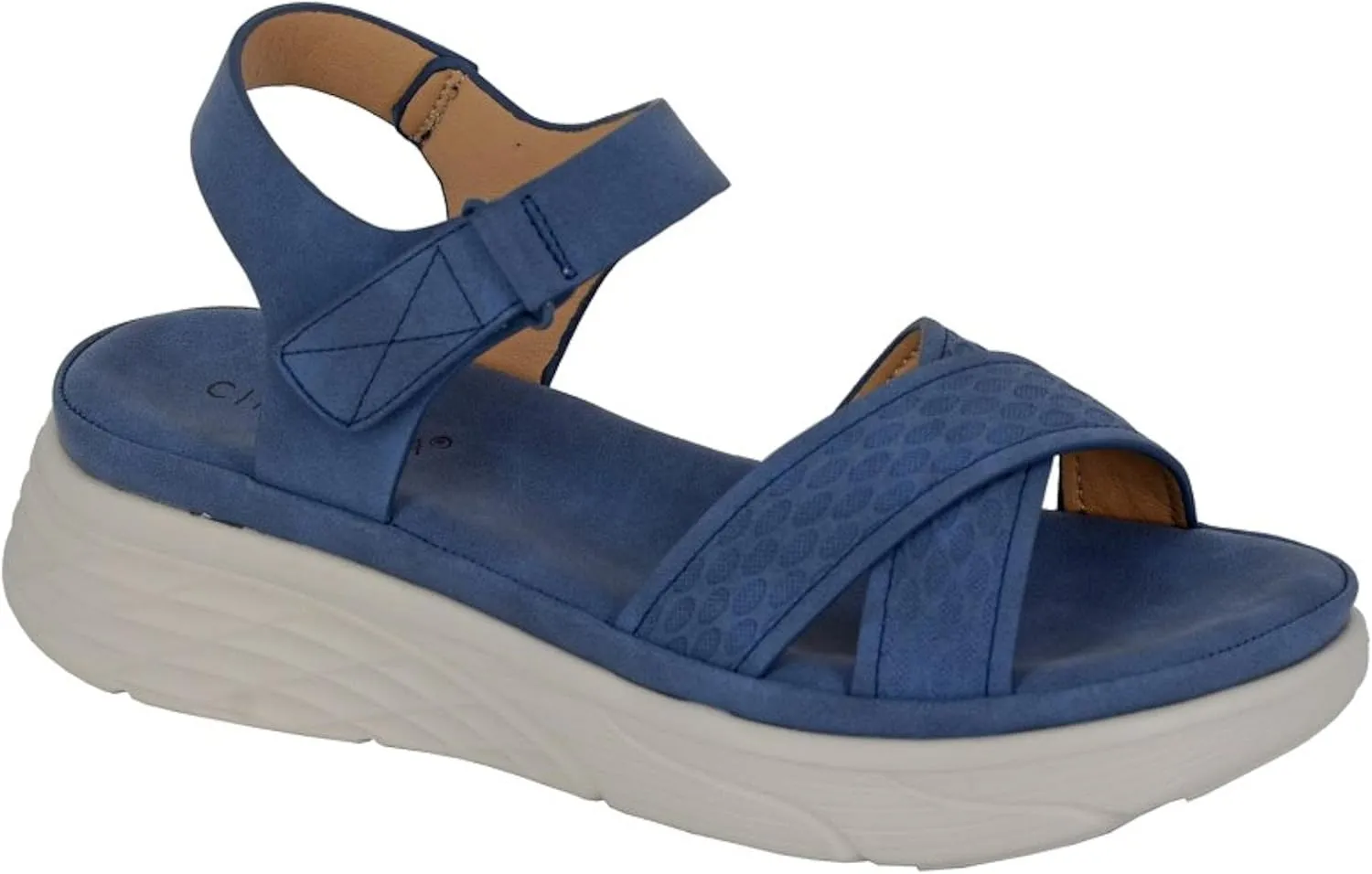 L291 KATIA Womens Cross Over Wedge Touch Fastening Sandal
