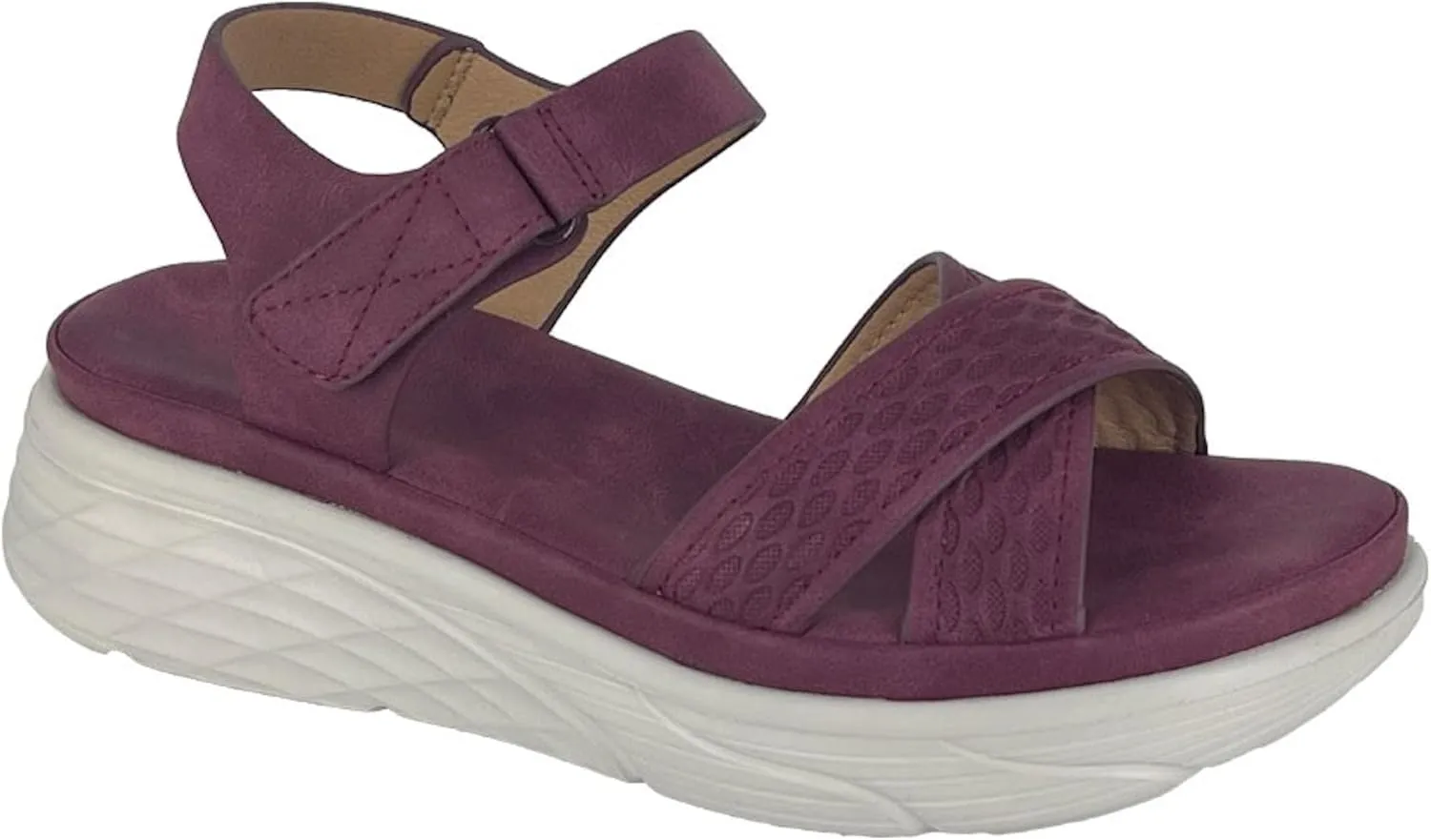 L291 KATIA Womens Cross Over Wedge Touch Fastening Sandal