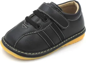 Little Mae's Boutique Sneaker Squeaky Shoes for Toddler Boys, Ideal Toddler Walking Shoes with Removable Squeaker and Adjustable Strap - Flexible Sole Baby Shoes