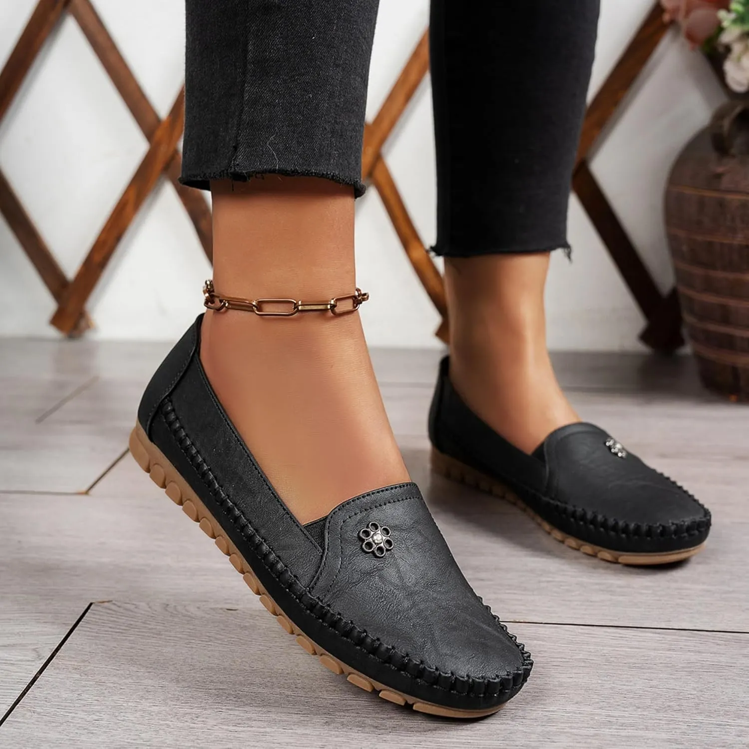 Loafers for Women Business Casual Shoes Comfortable Lightweight Penny Loafers Slip On Work Flats