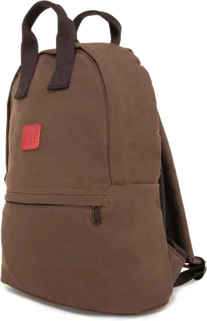 Manhattan Portage Waxed Nylon Governors Backpack Large Capacity Water Resistant Bag For Everyday Carry With Simple Exterior (Dark Brown)