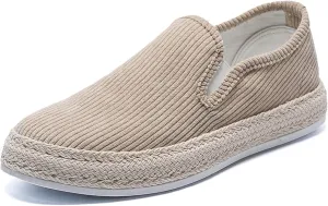 Men's Espadrille Woven Corduroy Slip-on Fisherman Shoes Deck Shoes Fashion Linen Breathable Non-Slip Vintage Casual Loafer Walking Boat Shoes
