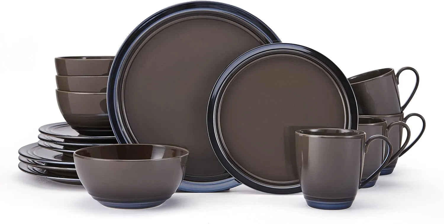 Mikasa Elura Espresso 16 Piece Dinnerware Set, Service for 4