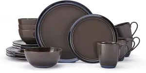Mikasa Elura Espresso 16 Piece Dinnerware Set, Service for 4