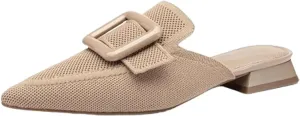 Mousse FIT Commute Pointed Toe Flat Mules Apricot