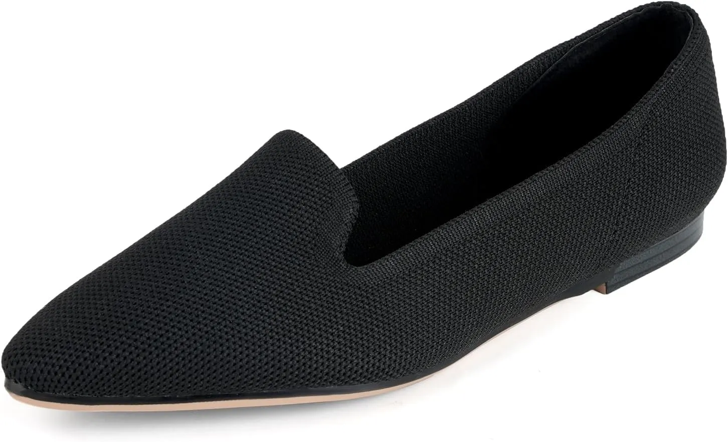 MUSSHOE Flats Shoes for Women Slip on Ballet Flats Dress Shoes Knit Flats Pointed Toe Flat Shoes for Women Comfortable Dressy Women Shoes