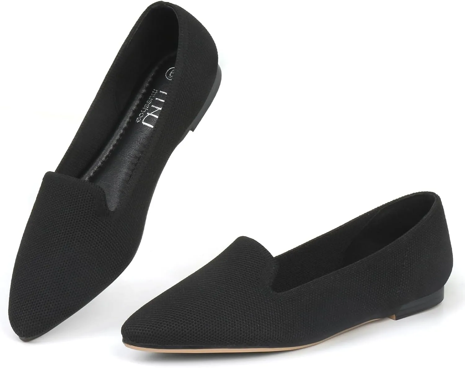 MUSSHOE Flats Shoes for Women Slip on Ballet Flats Dress Shoes Knit Flats Pointed Toe Flat Shoes for Women Comfortable Dressy Women Shoes